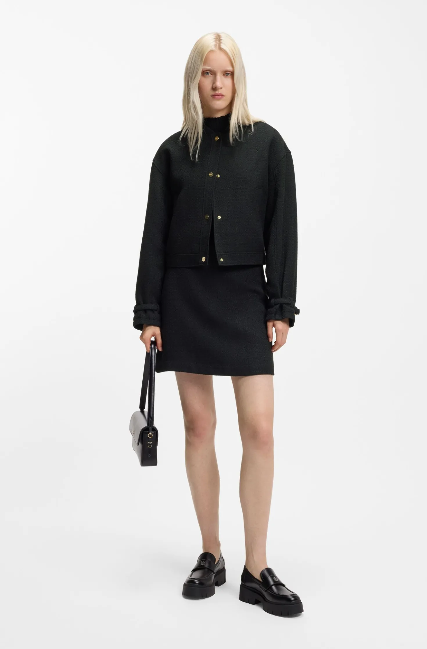 Oversized-fit blazer in bouclé fabric