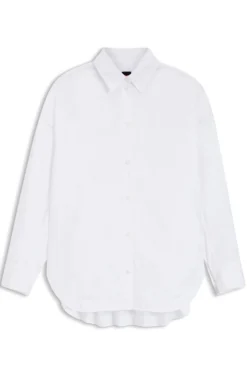 Oversized-fit blouse in cotton poplin
