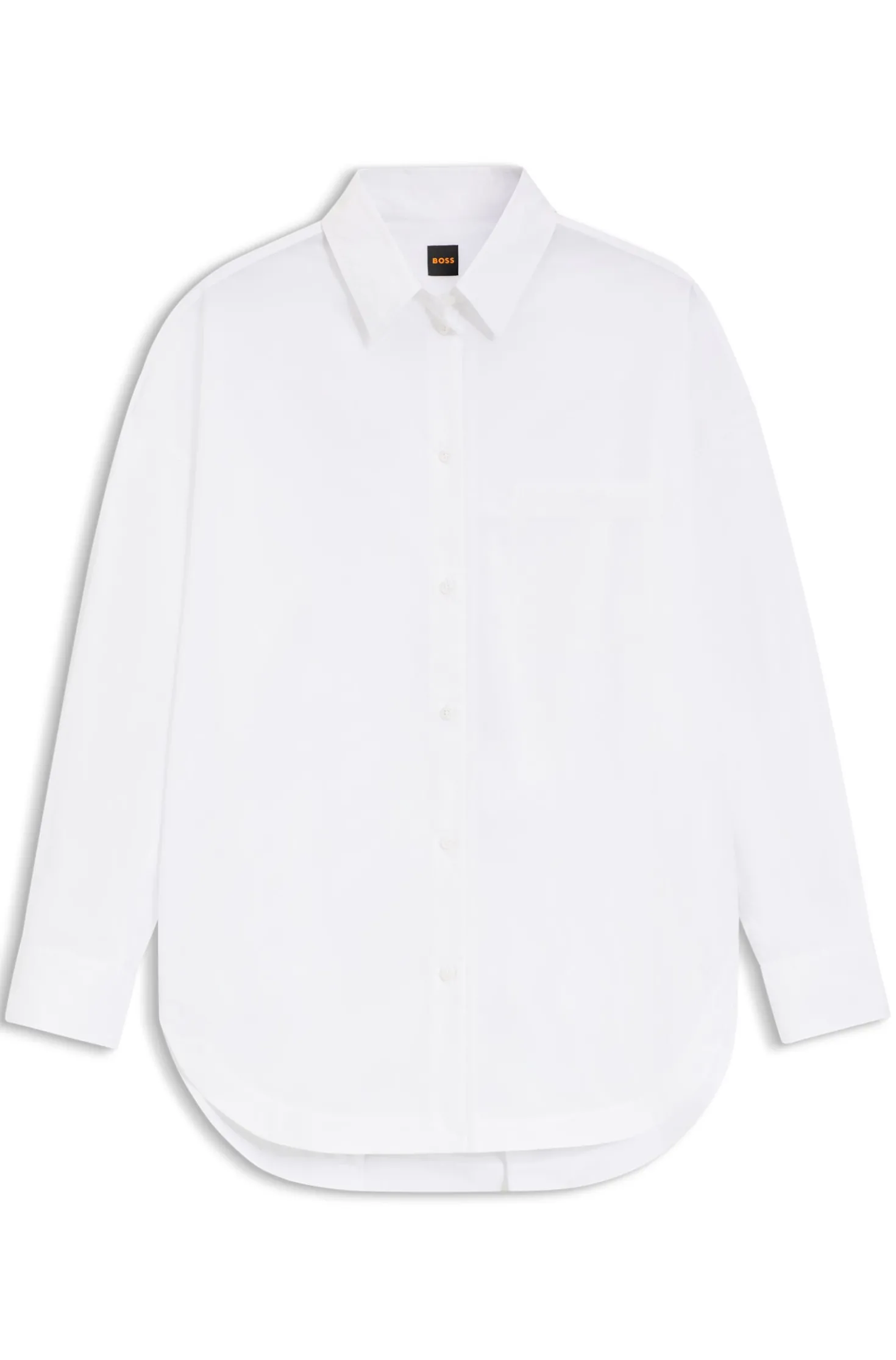 Oversized-fit blouse in cotton poplin and organza