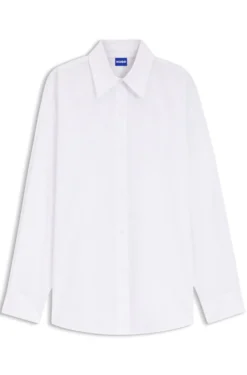 Oversized-fit blouse with burnout heart and logo print
