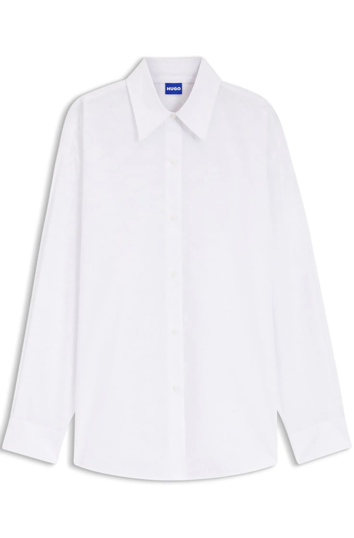 Oversized-fit blouse with burnout heart and logo print