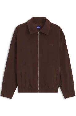 Oversized-fit corduroy jacket with script logo