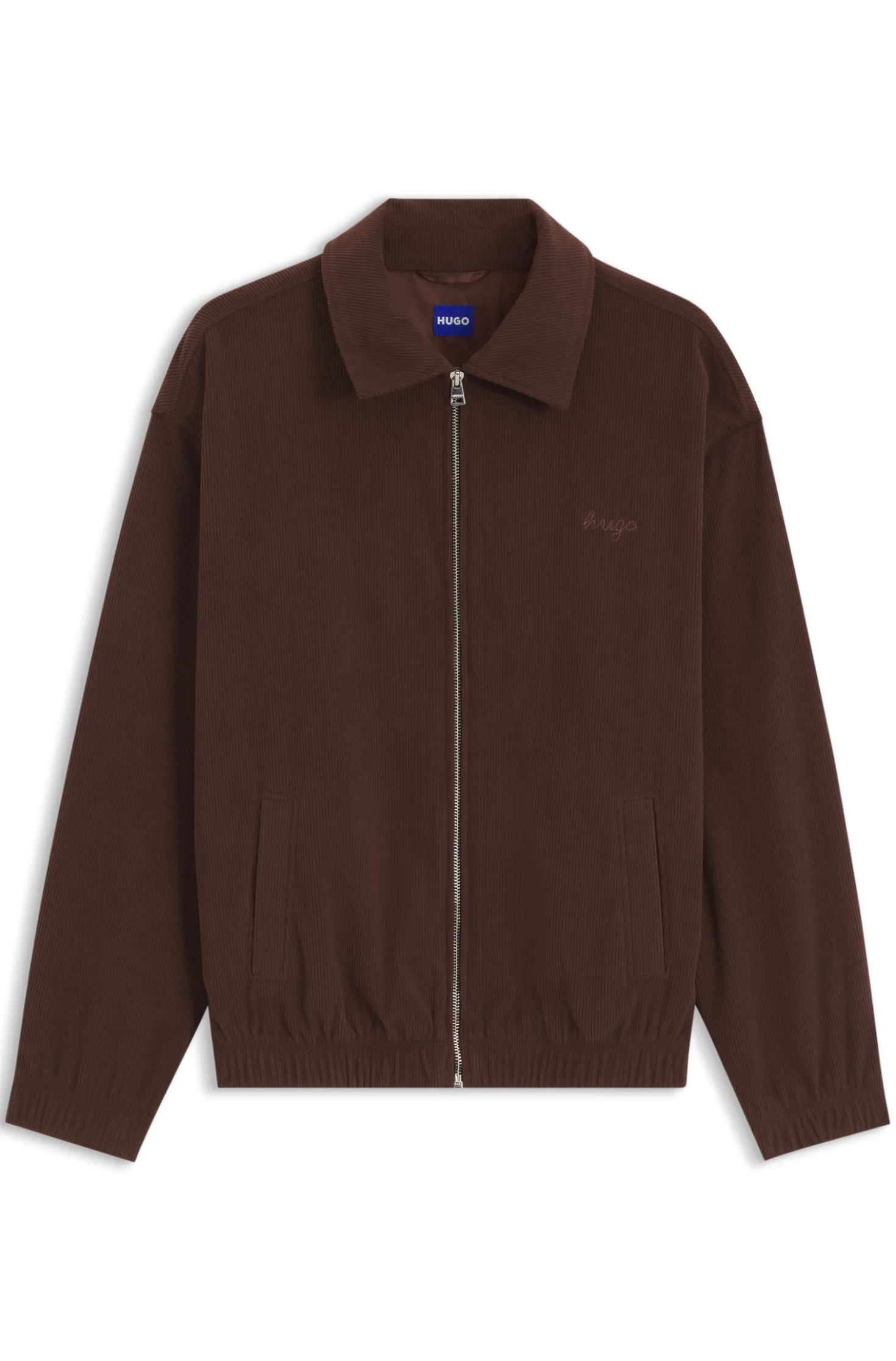 Oversized-fit corduroy jacket with script logo