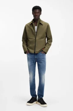 Oversized-fit overshirt in cotton-blend canvas