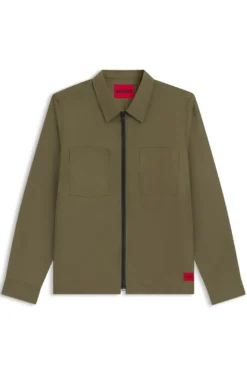 Oversized-fit overshirt in cotton-blend canvas