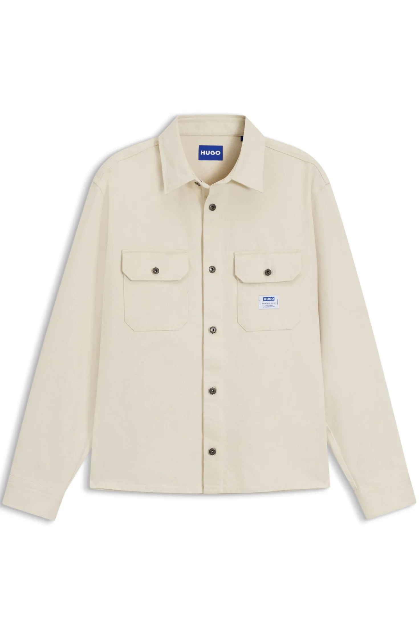 Oversized-fit overshirt in ecru denim