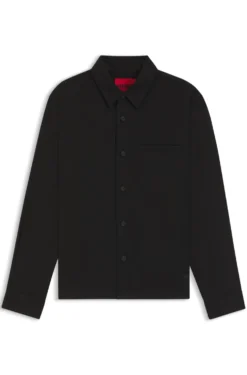 Oversized-fit overshirt in soft twill with side pockets