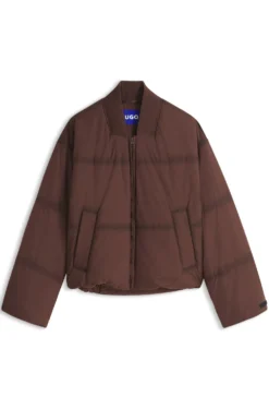 Oversized-fit padded jacket with seam details