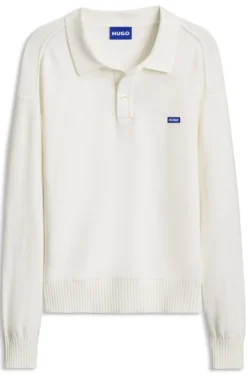 Oversized-fit polo sweater in cotton