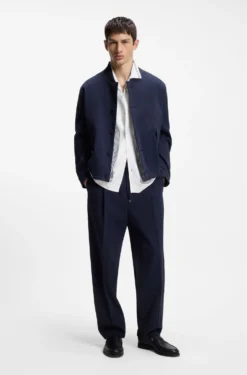 Oversized-fit printed shirt with camp collar