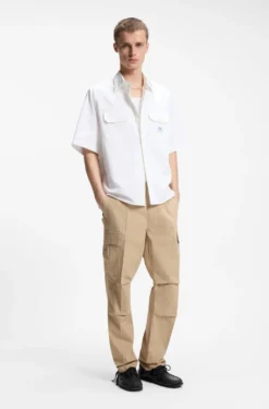 Oversized-fit shirt in cotton twill