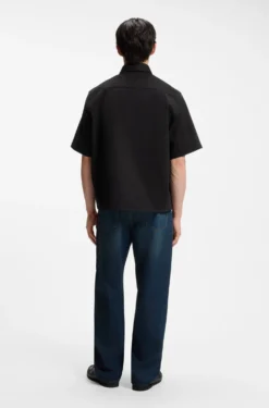 Oversized-fit shirt in cotton twill