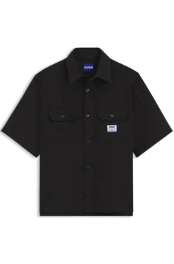Oversized-fit shirt in cotton twill