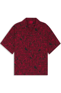 Oversized-fit shirt with digital print