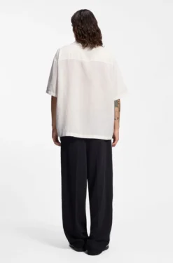 Oversized-fit shirt with horse racing print