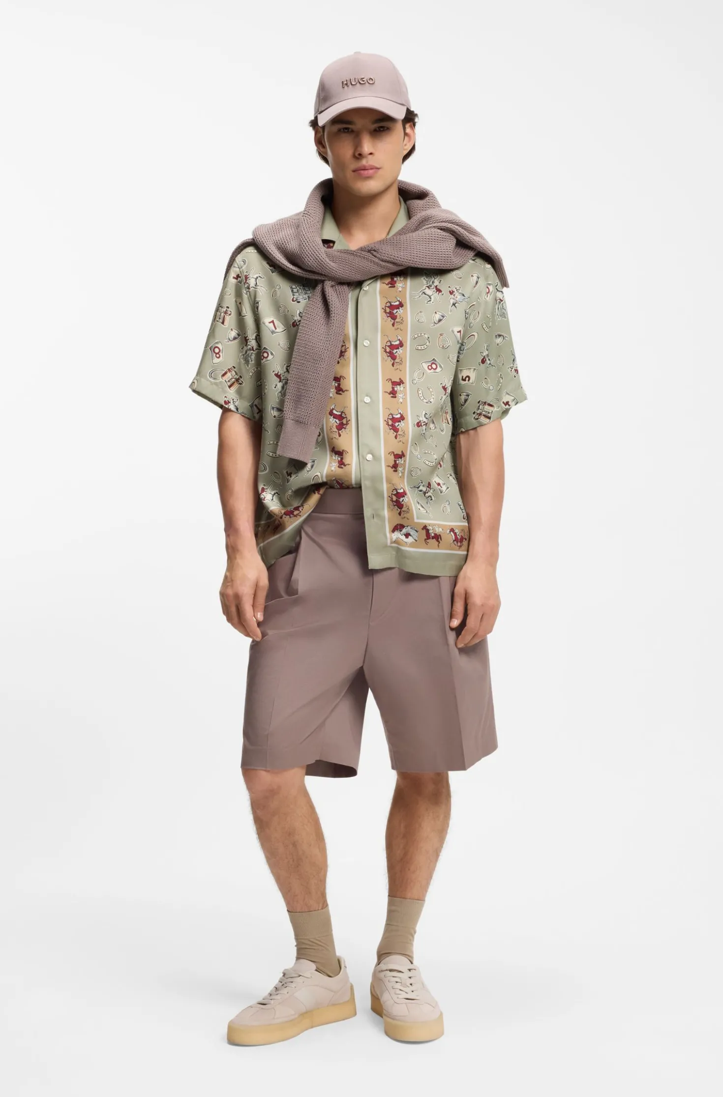 Oversized-fit shirt with statement print