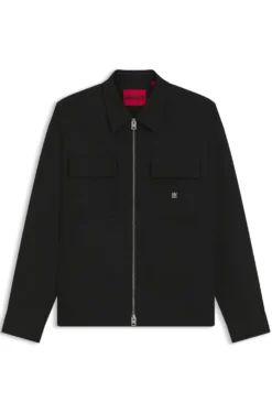 Oversized-fit shirt with zip closure
