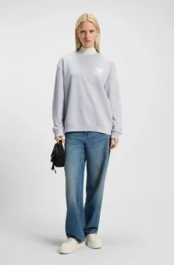 Oversized-fit sweatshirt in cotton terry with logo artwork