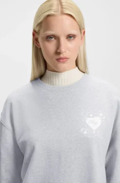 Oversized-fit sweatshirt in cotton terry with logo artwork