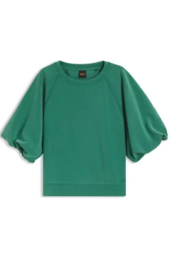 Oversized-fit sweatshirt with short balloon sleeves