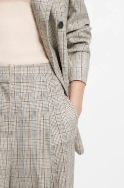 Oversized-fit trousers in checked stretch wool