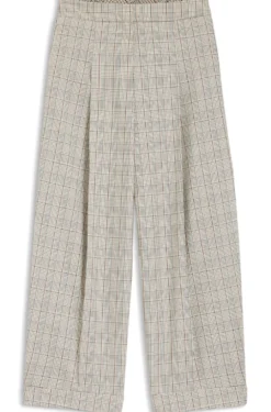 Oversized-fit trousers in checked stretch wool