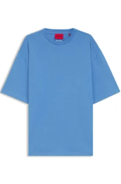 Oversized-fit T-shirt in cotton with repeat-logo print