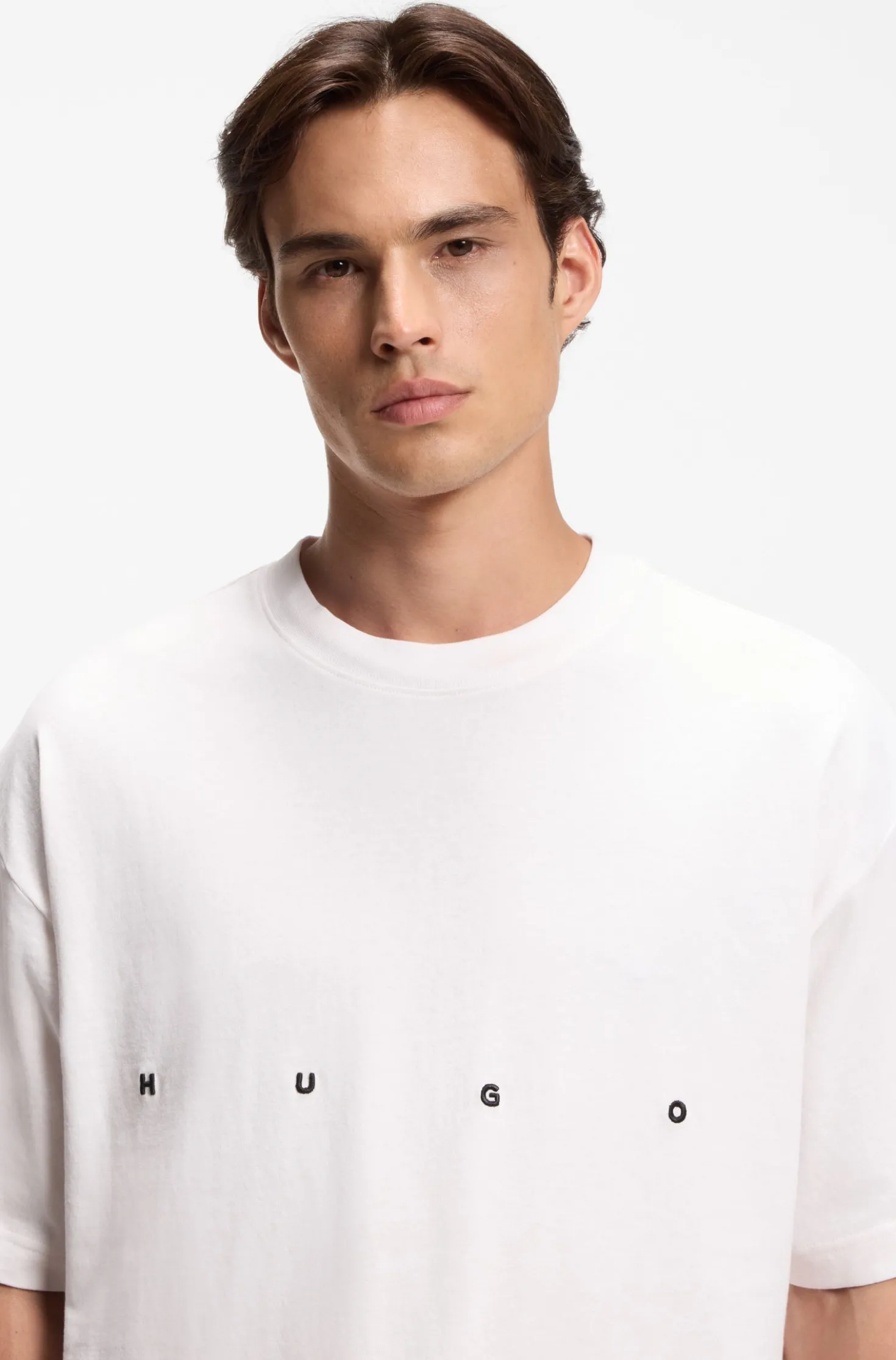 Oversize-fit cotton T-shirt with bold printed logo