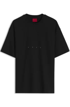 Oversize-fit cotton T-shirt with mixed branding