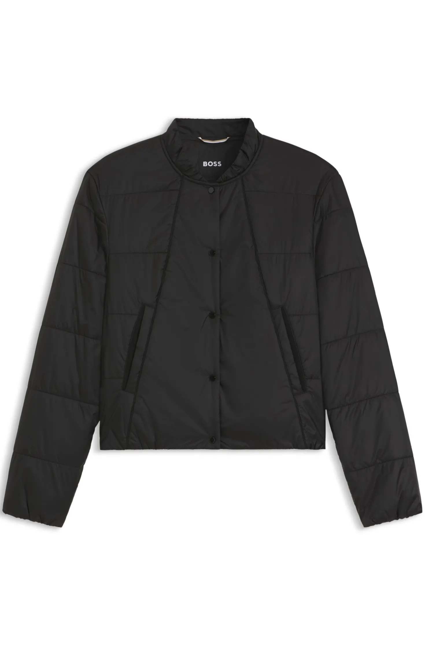 Packable jacket in lustrous water-repellent fabric