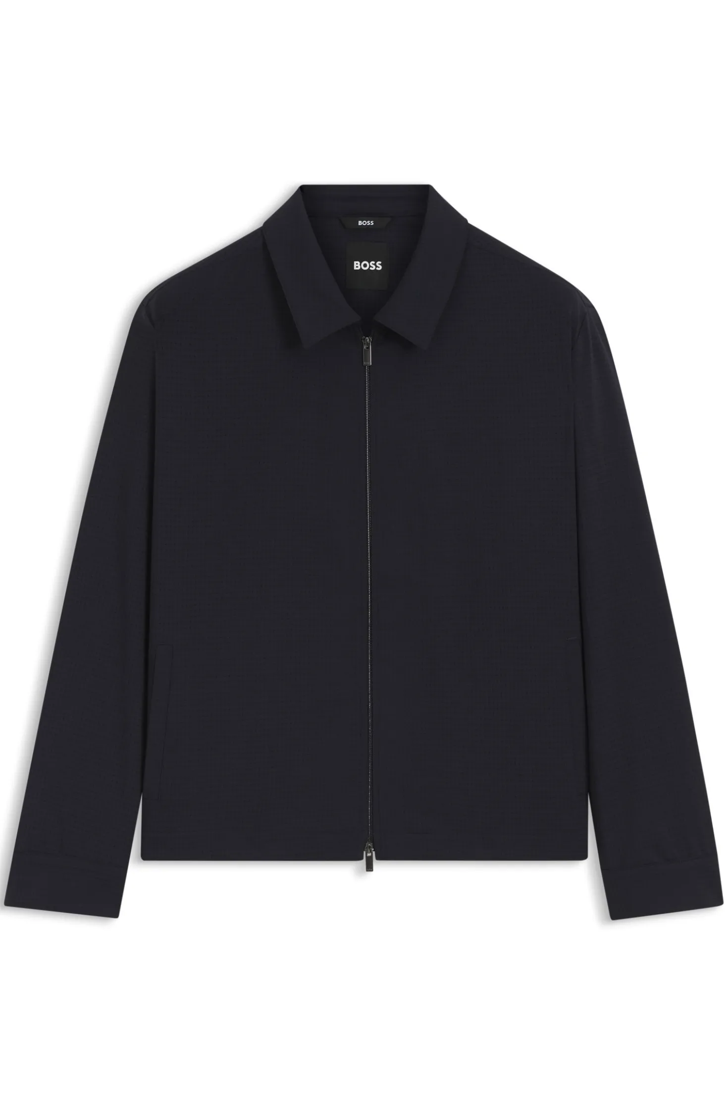 Packable relaxed-fit overshirt in a washable wool blend