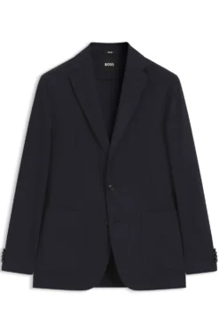 Packable slim-fit blazer in a washable wool blend