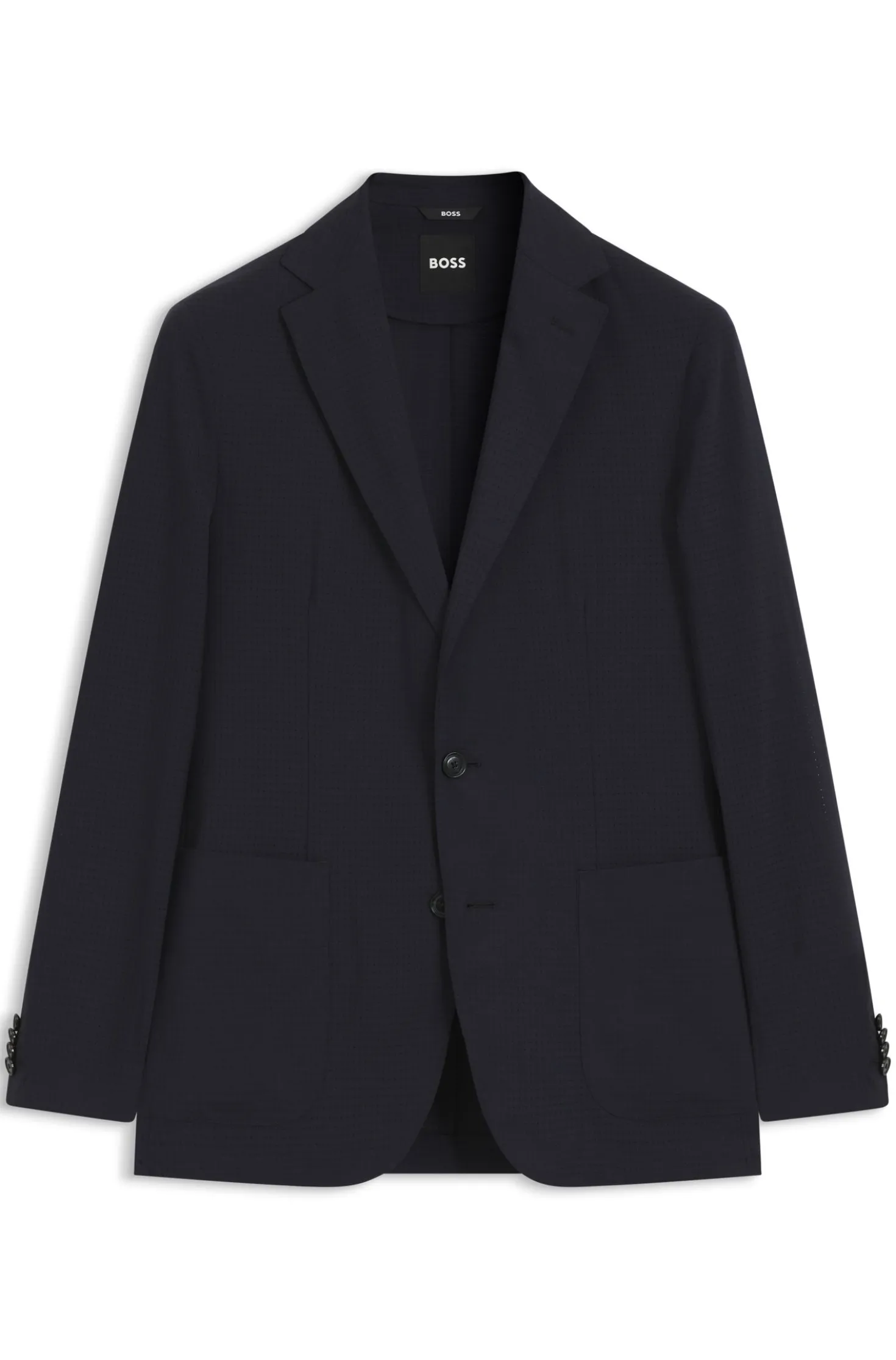 Packable slim-fit blazer in a washable wool blend