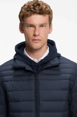 Packable water-repellent padded jacket with logo badge