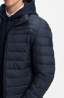 Packable water-repellent padded jacket with logo badge