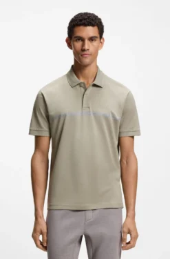 Paddy polo shirt in cotton with horizontal stripe