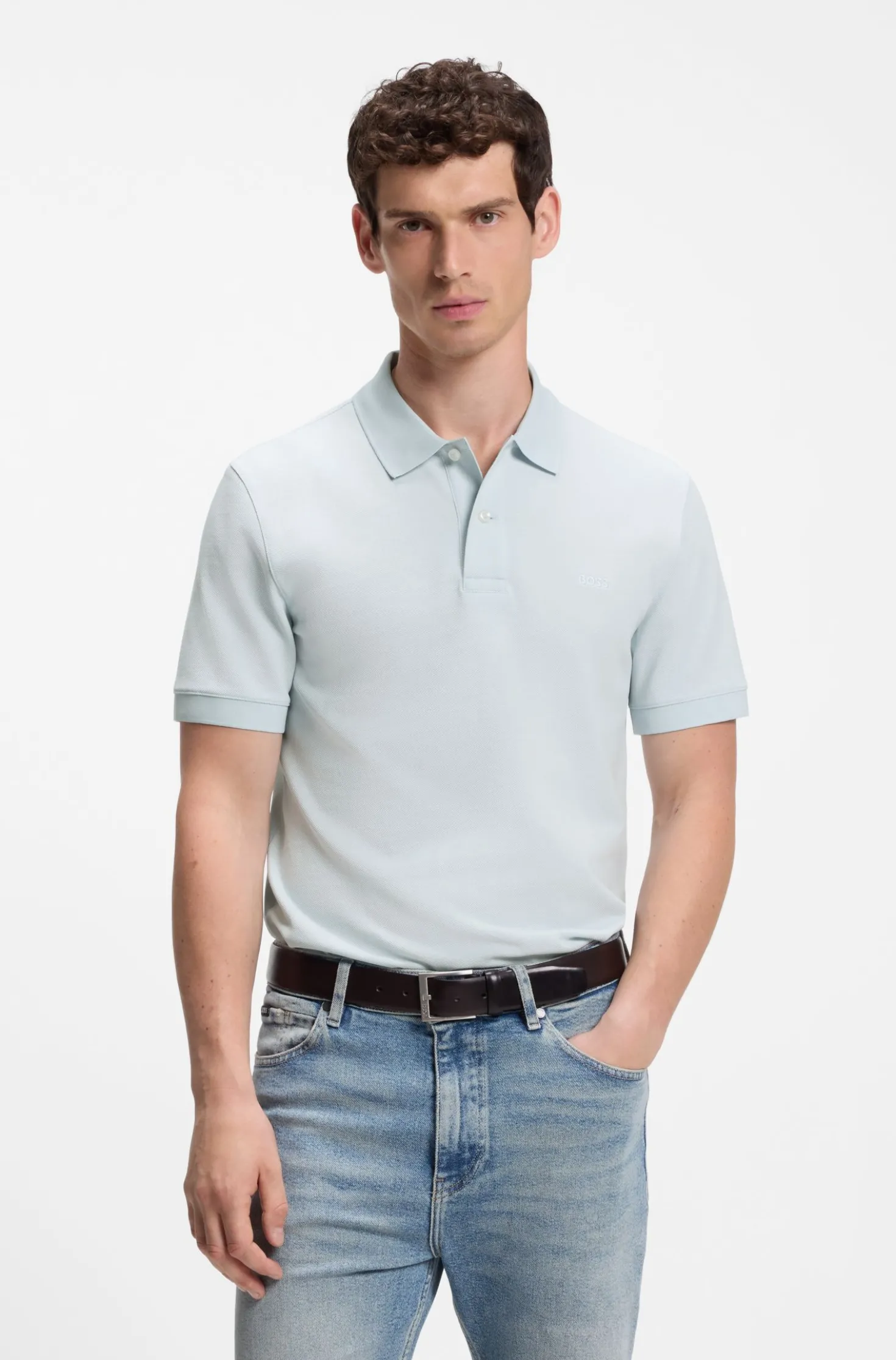 Pallas polo shirt in cotton piqué with embroidered logo