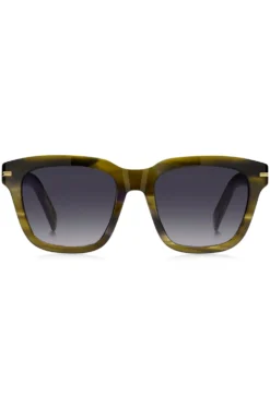 Patterned-acetate sunglasses with gold-tone trims
