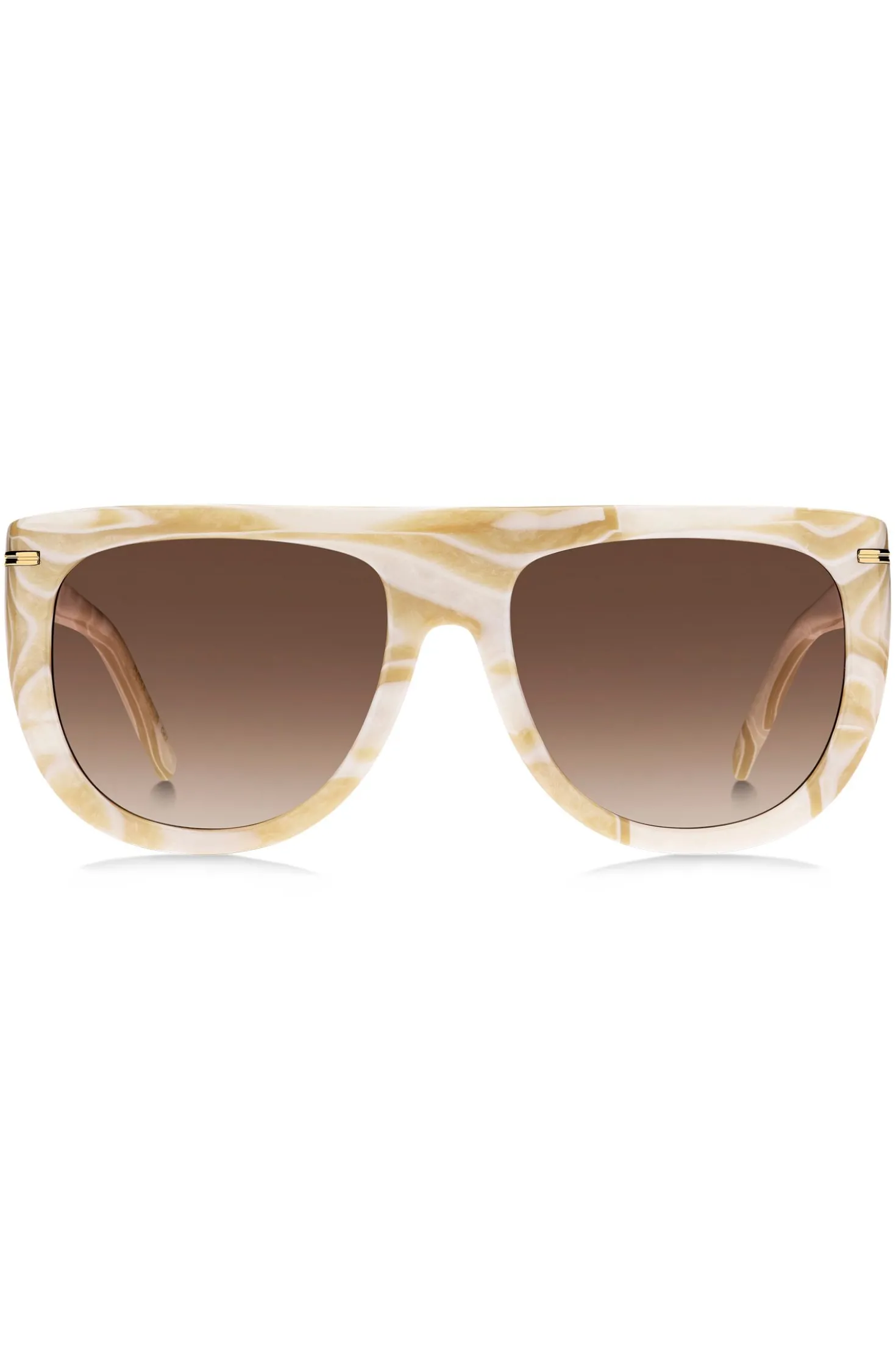 Patterned-acetate sunglasses with gold-tone hardware