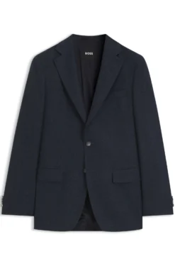 Patterned slim-fit blazer in Italian virgin wool