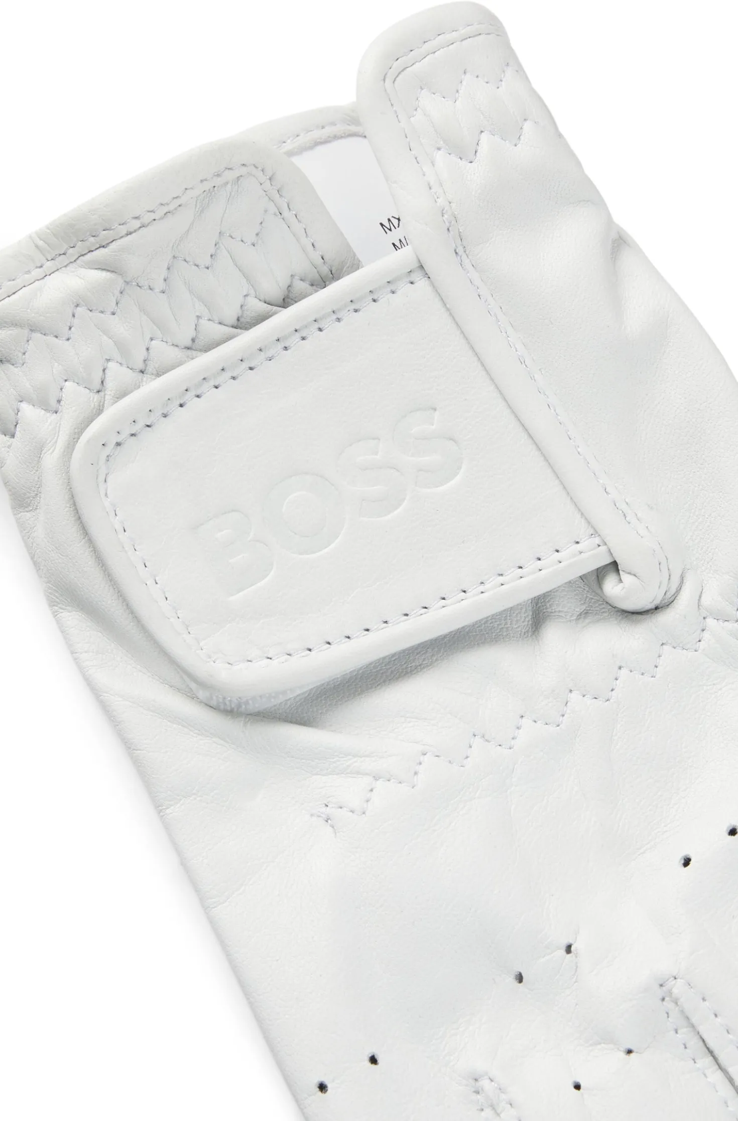 Perforated glove in nappa leather with riptape closure
