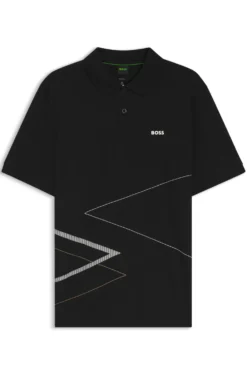 Pima-cotton polo shirt with placed print