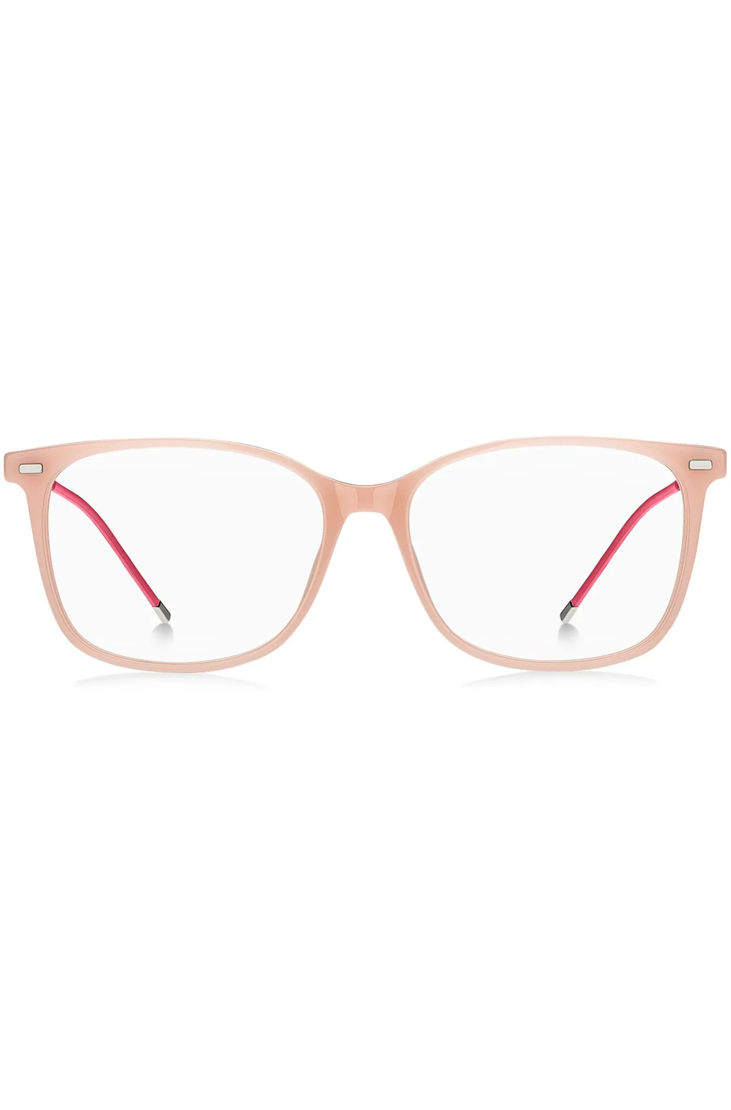Pink-acetate optical frames with branded chain