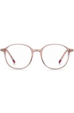 Pink-acetate optical frames with tubular temples
