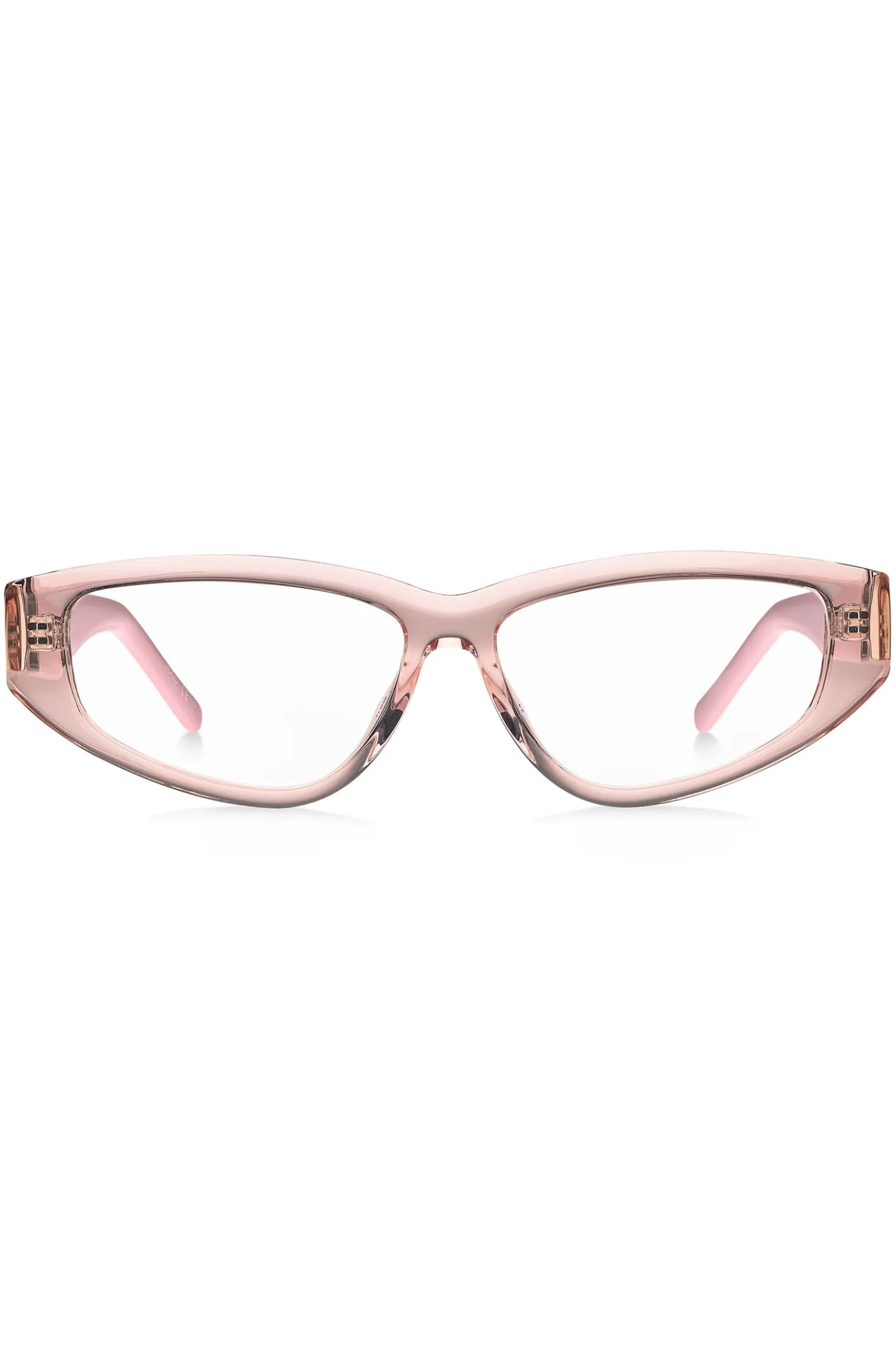 Pink-acetate optical frames with 3D monogram