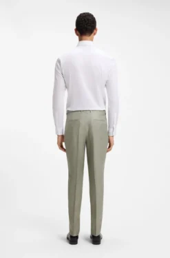 Pleat-front trousers in a linen blend