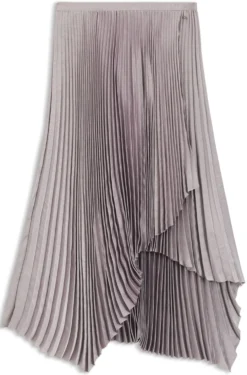 Plissé-pleat skirt in crinkle satin