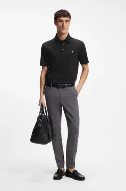 Polo shirt in mercerised cotton with Double B monogram