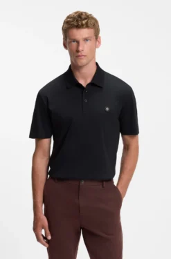 Polo shirt in mercerised cotton with Double B monogram