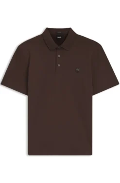 Polo shirt in mercerised cotton with Double B monogram